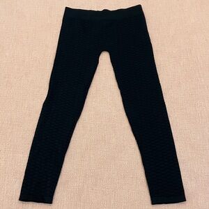 Patterned Waist 27 Black Textured Women's thights